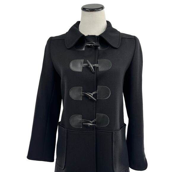 A.P.C. Rue Madame Paris Charlotte Black Wool Duffle Toggle Coat - Picture 6 of 12